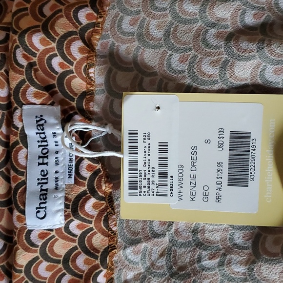 Charlie Holiday Kenzie Mini Geometric Print Slip Dress Size S (4) - Picture 10 of 10